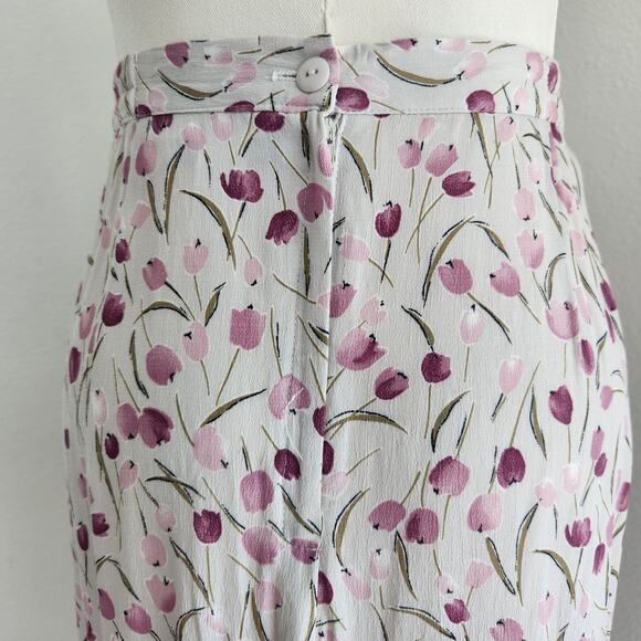 Vintage Y2K Dress Barn Woman Tulip Print Midi Skirt Elastic Waist Floral 16 - Picture 7 of 9